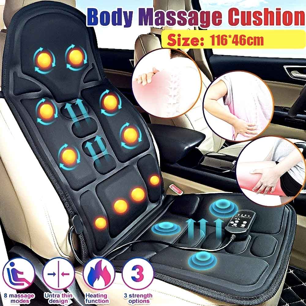 8 Mode Massage Chair Pad With Heated Back Neck Massager For Car And Home Seat Black Electric Car Massager